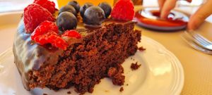 Vegan chocolate cake  at Areal Beach Bar by Chakall in Lourinha