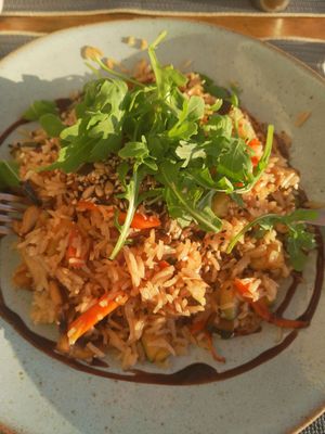 Legumes salteados com arroz at Areal Beach Bar by Chakall in Lourinha