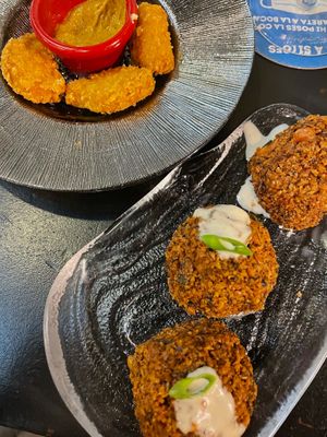 Falafel and vegan nuggets  at Bar Tomeu in Sitges