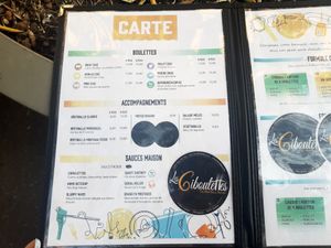 Menu at Les Ciboulettes in Geneva