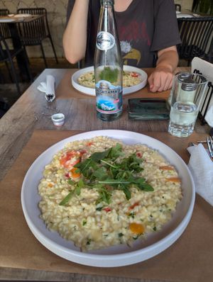 Vegan risotto at Mekuri in Himare