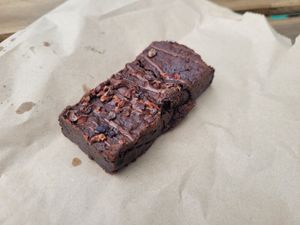 Dark Chocolate Brownie at FRÂN Las in Llanberis