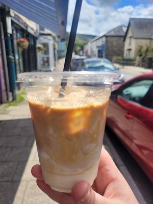 Iced Oat Latte at FRÂN Las in Llanberis