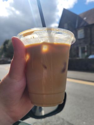Iced Oat Latte at FRÂN Las in Llanberis