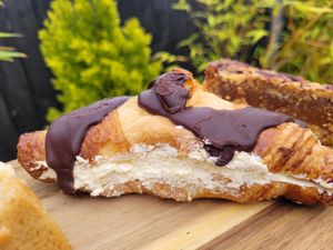 Boston Cream Filled Crossaint at FRÂN Las in Llanberis
