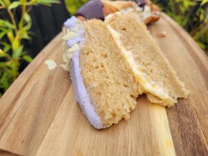 Lemon, Blueberry, and Almond Cake at FRÂN Las in Llanberis