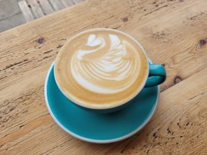 Oat Latte at FRÂN Las in Llanberis