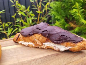 Boston Cream Crossaint at FRÂN Las in Llanberis