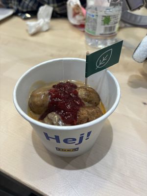 balls w cranberry, cheese sauce and mashed potatoes   at IKEA - Harajuku in Tokyo