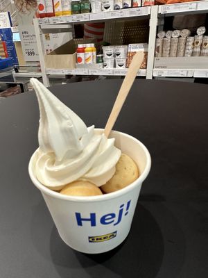Vegan baby castella and soft serve combo  at IKEA - Harajuku in Tokyo