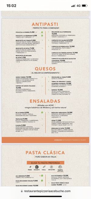 Entrantes y ensaladas  at Pizzeria Acebuche in Vejer De La Frontera