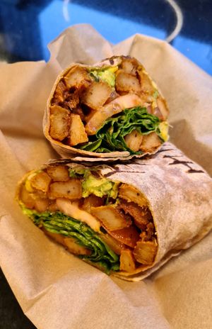 Vegan "Chicken" Caesar Wrap 🌱🌯👍 at NuLeaf - Hell's Kitchen in New York City
