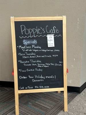 Specials change weekly  at Poppies Cafe in Wichita