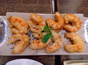 Vegan prawn at Karma Tea House in Wollongong