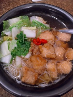 Ginger sesame noodle soup at Karma Tea House in Wollongong