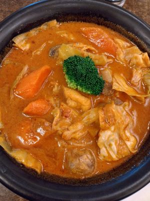 Combination laksa at Karma Tea House in Wollongong