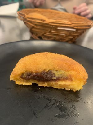 The inside was some sort of chocolate   at Karma Tea House in Wollongong