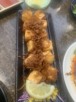 Salt and pepper tofu  at Karma Tea House in Wollongong