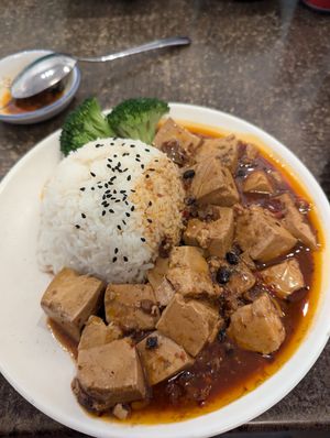 Mapo tofu rice at Karma Tea House in Wollongong