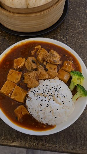 Vegan mapo tofu at Karma Tea House in Wollongong