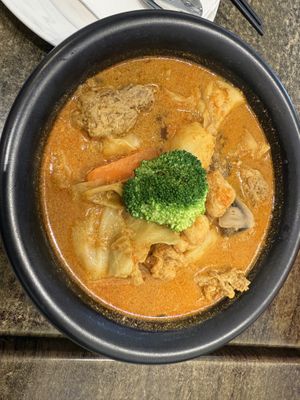 Combination Laksa (tasty but if you prefer Laksa with thick broth, this may not be what you are looking for)  at Karma Tea House in Wollongong