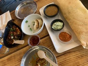 Dosa, momos, cauliflower  at Chit 'N' Chaat in Manchester