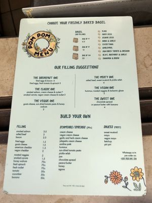 Pom Pom menu at Pom Pom Bagels in Lagos