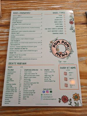 Menu at Pom Pom Bagels in Lagos