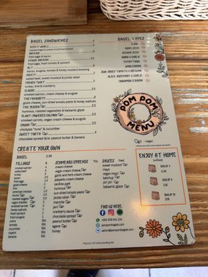Menu   at Pom Pom Bagels in Lagos