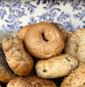  at Pom Pom Bagels in Lagos