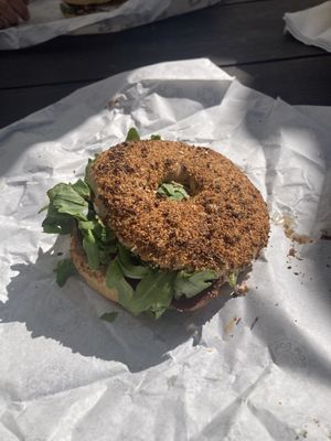   at Pom Pom Bagels in Lagos