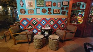 Multiple levels with seating at Komiteti in Tirana