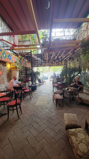 Open air seating (wheelchair accessible) at Komiteti in Tirana