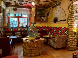 Interior of bar   at Komiteti in Tirana