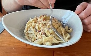 Carbonara mit Tofu vegan  at Meerzeit in Heringsdorf