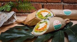 Vegan sushi burrito  at Yumii in Luxembourg City