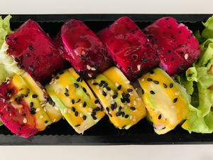 California roll Fruit du dragon & Vegan roll du chef  at Yumii in Luxembourg City
