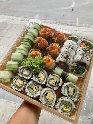 Creative Sushi dinner tray  at Yumii in Luxembourg City