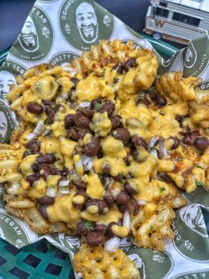 Chili Cheese Fries are always a good idea! at Community Vegan in Austin