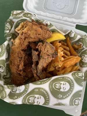 Lemon pepper basket  at Community Vegan in Austin