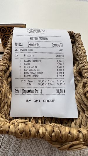 Bill  at Biomio Brunch Ecológico in Sevilla