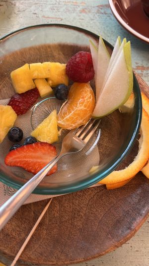 Fresh fruit bowl. Forgot to take the picture at the beginning, but this was the best fruit bowl I've had in ages.  at Biomio Brunch Ecológico in Sevilla