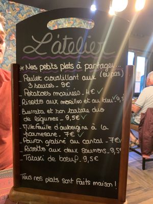 Menu 1 at L'Atelier in Murol
