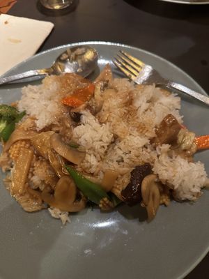 Vegan fried rice with tofu  at Palais de Chine in Saeul