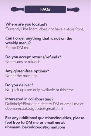 FAQ at Ube Mami in San Bruno