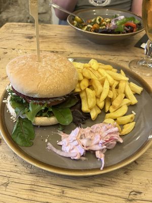 Vegan burger  at Prince Llewelyn Hotel in Beddgelert