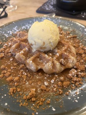 Biscoff waffle   at Prince Llewelyn Hotel in Beddgelert