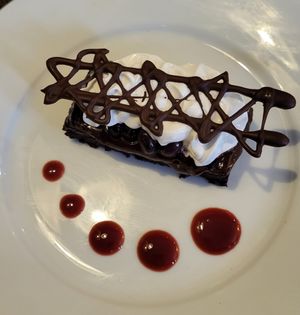 Chocolate brownie at The Sun Inn at Crook in Kendal