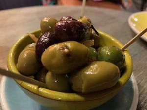 Olives   at La Garrina Natural Wine Bar in Girona