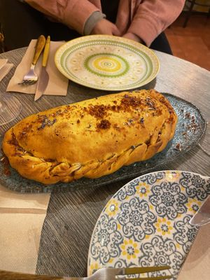 Huge vegan empanadaas  at La Garrina Natural Wine Bar in Girona